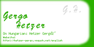 gergo hetzer business card
